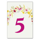 パープルピンクワイルドオーキッドフラワーズリース結婚ズ テーブルナンバー (裏面)