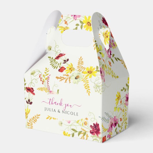 パープルピンクワイルドオーキッドフラワーズリース結婚ズ フェイバーボックス (正面サイド)