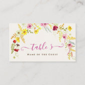 パープルピンクワイルドオーキッドフラワーズリース結婚ズ プレイスカード (裏面)