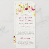 パープルピンクワイルドオーキッドフラワーズリース結婚ズ プログラム (正面/裏面)