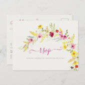 パープルピンクワイルドオーキッドフラワーズリース結婚ズ ポストカード (正面/裏面)