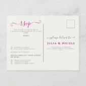 パープルピンクワイルドオーキッドフラワーズリース結婚ズ ポストカード (裏面)