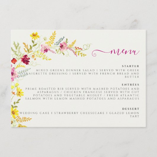 パープルピンクワイルドオーキッドフラワーズリース結婚ズ メニュー (正面)