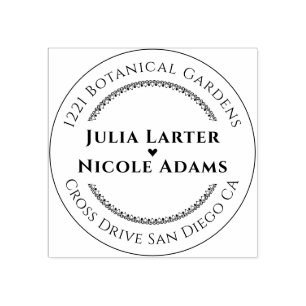 パープルピンクワイルドオーキッドフラワーズリース結婚ズ ラバースタンプ