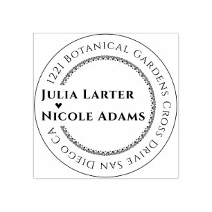 パープルピンクワイルドオーキッドフラワーズリース結婚ズ ラバースタンプ