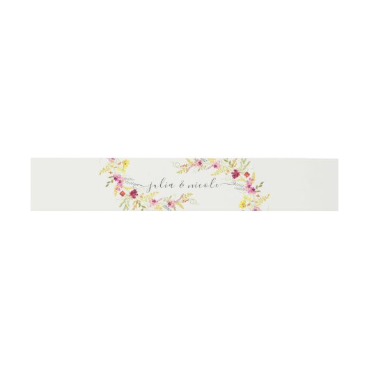 パープルピンクワイルドオーキッドフラワーズリース結婚ズ 招待状ベリーバンド (フラット)