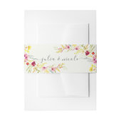 パープルピンクワイルドオーキッドフラワーズリース結婚ズ 招待状ベリーバンド (正面例)