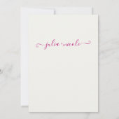 パープルピンクワイルドオーキッドフラワーズリース結婚ズ 招待状 (裏面)