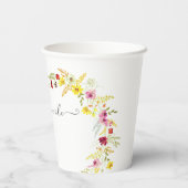 パープルピンクワイルドオーキッドフラワーズリース結婚ズ 紙コップ (裏面)