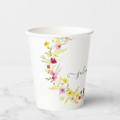 パープルピンクワイルドオーキッドフラワーズリース結婚ズ 紙コップ (正面)