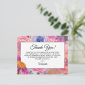 パープルピンクワイルドフラワーズ90誕生日ありがとうございました ポストカード (スタンド正面)