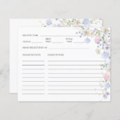 パープルピンクワイルドフラワーブライダルシャワーレシピ (正面/裏面)