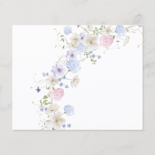 パープルピンクワイルドフラワーブライダルシャワーレシピ (裏面)