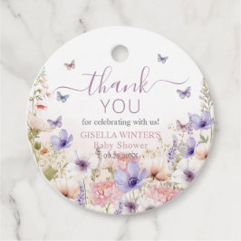 パープルピンクワイルドフラワー蝶ベビーイン開花 フェイバータグ