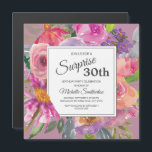 パープルピンクワイルドフラワー30thスクエア誕生日パーティー マグネット招待状<br><div class="desc">紫とカラフルピンクの水の色のワイルドフラワー30th誕生日パーティースクエア女性のための磁気招待。カスタマイ連絡ズでも、一致する製品を要求するための私たち。</div>