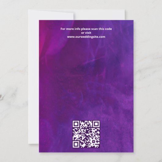 パープルピンクヴィンテージバラエレガントな結婚式 セーブザデート (裏面)