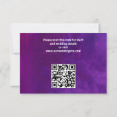 パープルピンクヴィンテージバラエレガントな結婚式 出欠カード (裏面)