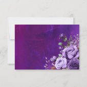 パープルピンクヴィンテージバラエレガントな結婚式 出欠カード (裏面)