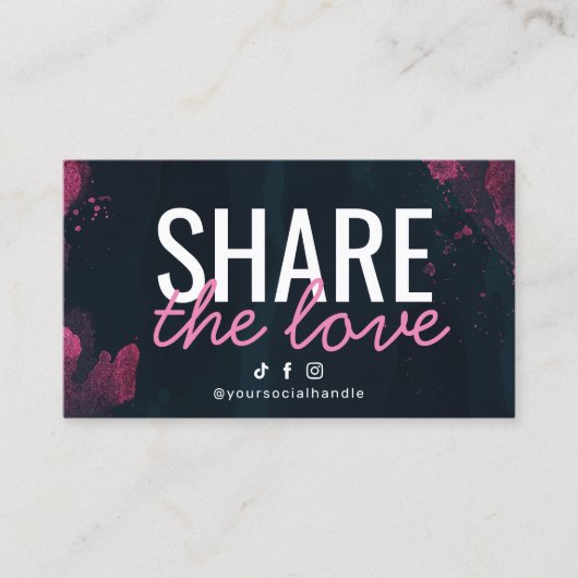 パープルピンク共有ザラブリファーカード 名刺 (正面)