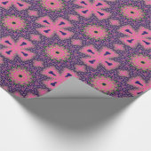 パープルピンク十字幾何学模様のギフトペーパー ラッピングペーパー (角)