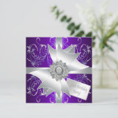 パープルピンク女性30歳の誕生日パーティー 招待状 (スタンド正面)