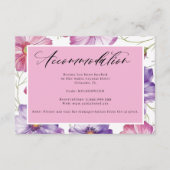 パープルピンク手書きアコモデーション エンクロージャーカード (正面)