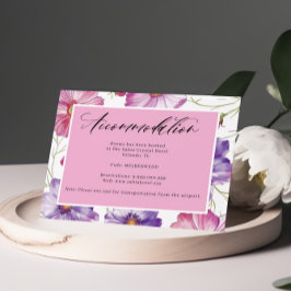 パープルピンク手書きアコモデーション エンクロージャーカード