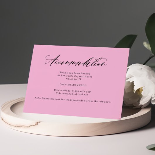 パープルピンク手書きアコモデーション エンクロージャーカード