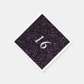 パープルピンク抽象芸術柄かわいい16誕生日 スタンダードカクテルナプキン (角)