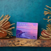 パープルピンク海サンセットフォト感動的引用文 フォトプラーク (側面)