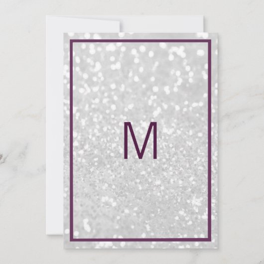 パープルピンク白グリッター星雲の卒業パーティー 招待状 (裏面)