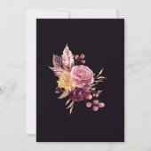 パープルピンク秋フローラブライダルルンチョン 招待状 (裏面)