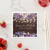 パープルピンク素朴フローラストリングラ結婚イト スタンダードカクテルナプキン (インサイチュ)