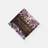パープルピンク素朴フローラストリングラ結婚イト スタンダードカクテルナプキン (角)