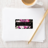 パープルピンク結婚フローラ差出人住所 ラベル (インサイチュ)