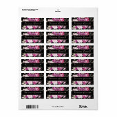 パープルピンク結婚フローラ差出人住所 ラベル (フルシート)