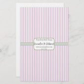 パープルピンク縦型ストライプソープラップ紙シート (正面/裏面)