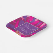 パープルピンク花柄パーティー ペーパープレート (傾斜あり)