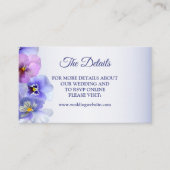 パープルピンク薄紫パンシーフローラ結婚ズ詳細 エンクロージャーカード (正面)