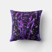 パープルピンク装飾用クッション象アットスターリーナイト クッション (裏面)