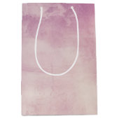 パープルピンク赤面テクスチャ ミディアムペーパーバッグ (正面)