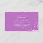 パープルピンク足気にポディタリープラクティショナー医師 名刺 (裏面)