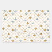 パープルピンク金ゴールドアクアグリッターマーメイドスパークル ラッピングペーパーシート (正面3)