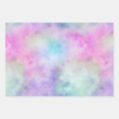 パープルピンク金ゴールドアクアグリッターマーメイドスパークル ラッピングペーパーシート (正面2)