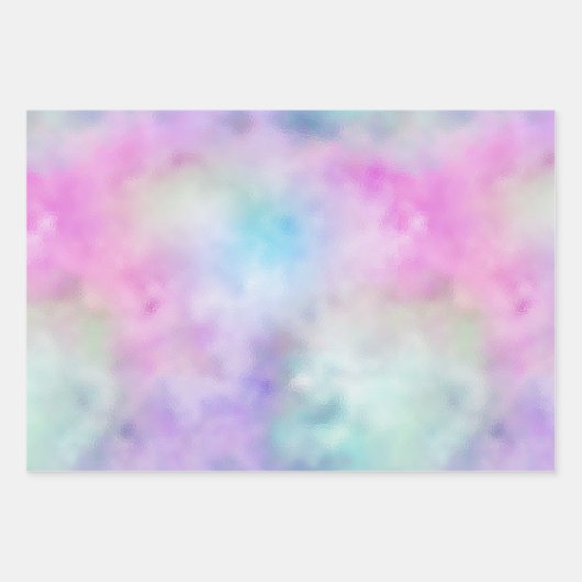 パープルピンク金ゴールドアクアグリッターマーメイドスパークル ラッピングペーパーシート (正面2)