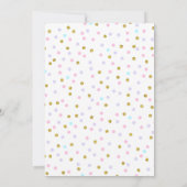 パープルピンク金ゴールドユニコーン誕生日招待状 招待状 (裏面)