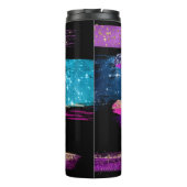 パープルピンク青グリッター星ブラシストローク名 タンブラー (裏面)