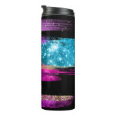 パープルピンク青グリッター星ブラシストローク名 タンブラー (回転右)