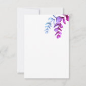 パープルピンク青ユーカリプスベビーシャワー招待 (裏面)