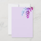 パープルピンク青ユーカリプスベビーシャワー招待 (裏面)